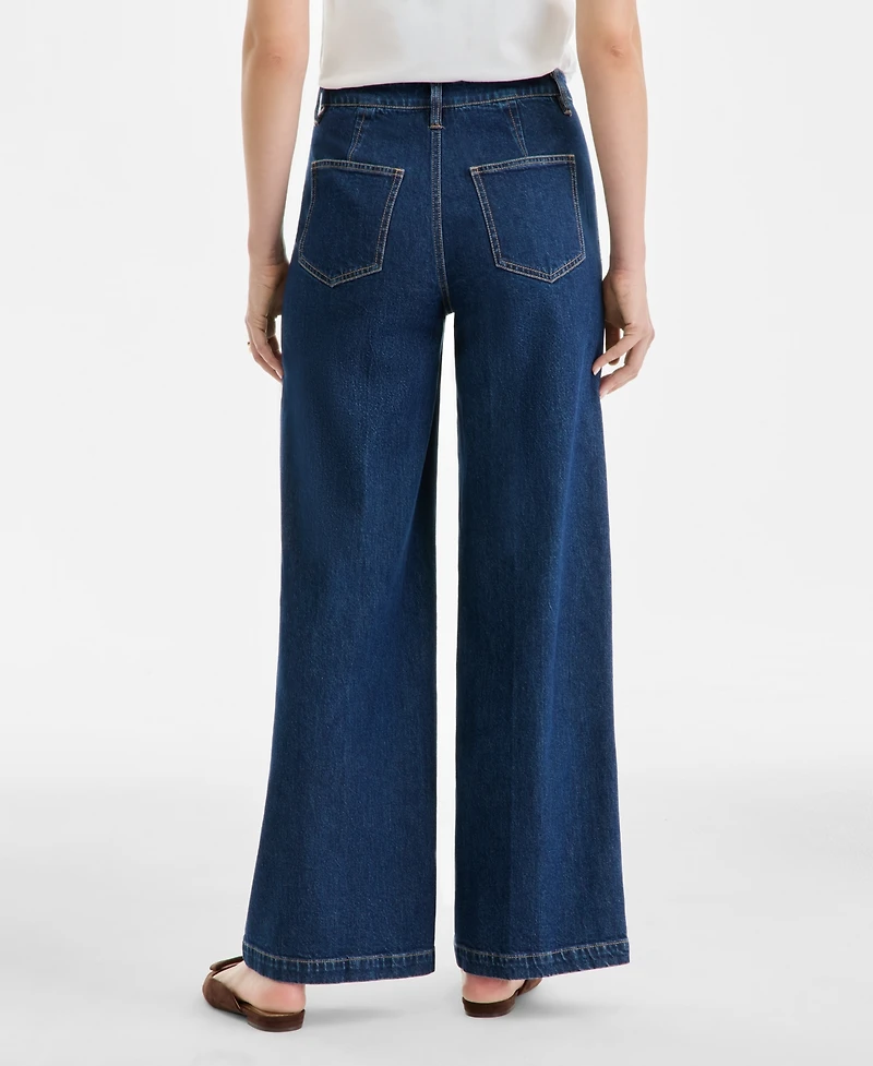 On 34th Women's Patch-Pocket High Rise Wide-Leg Jeans, Macy's Exclusive