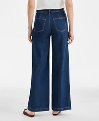 On 34th Women's Patch-Pocket High Rise Wide-Leg Jeans, Macy's Exclusive
