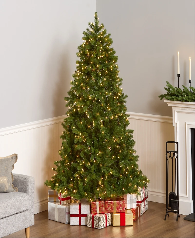 National Tree 6.5' "Feel Real" Downswept Douglas Fir Hinged Tree with 650 Clear Lights