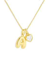 Holiday Lane Letter Initial Charm Necklace in Gold Over Sterling Silver, Macy's Exclusive