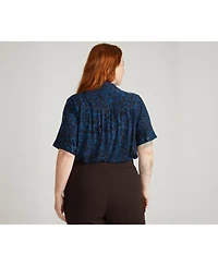 Universal Standard Women's Chelsea Liquid Jersey Short Sleeve Shirt