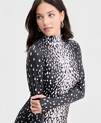 Bar Iii Women's Fawn-Print Maxi Dress, Macy's Exclusive