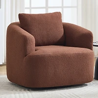 Boyelliving Mid-Century Modern Accent Chair, Armchair Living Room Chair, Comfy Single Sofa Chair, Polyester Fabric Chair for Living Room