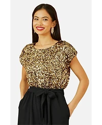 Yumi Women's Sequin Top Stretch Jumpsuit