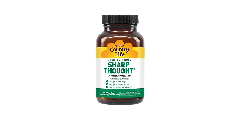 Country Life Triple Action Sharp Thought ,60 Capsules