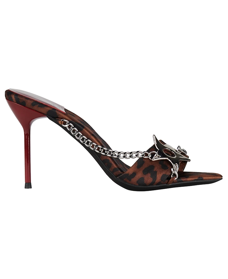 Jeffrey Campbell Women's Soire-o Chain-Embellished Mid-Heel Dress Mules