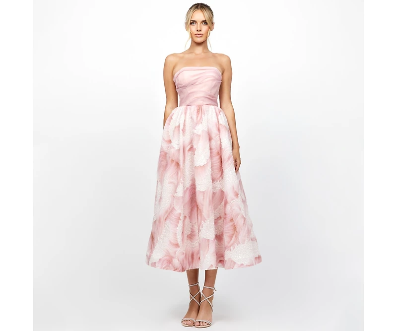 Bariano Women's Strapless, Midi, Elegant Dress