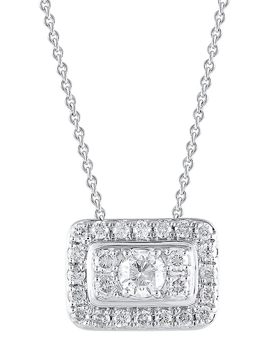 Macy's Diamond Pendant Necklace (1/2 ct. t.w.) in 10k White Gold