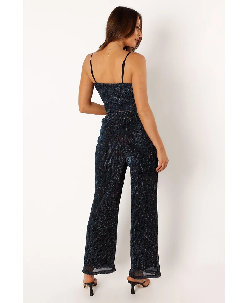 Petal and Pup Women's Sonja Wide Leg Pant - Black Teal