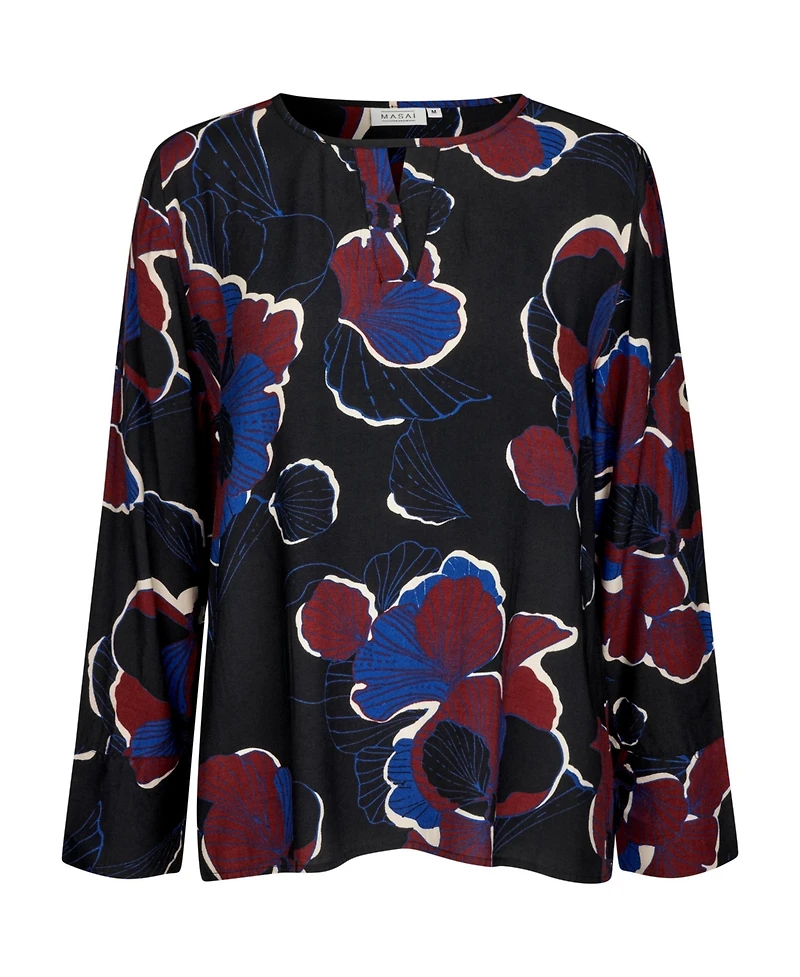 Masai Copenhagen Women's Belsanu Round Neck Long Sleeve Blouse