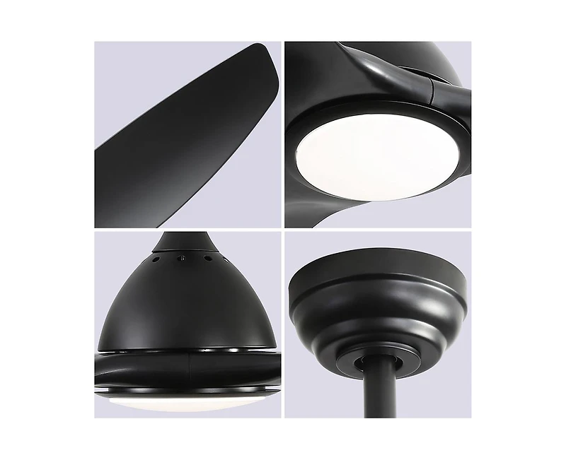 Sofucor 52-inch Modern 3-Blade Ceiling Fan with Six Speed Remote Control and Timing Function for Indoor