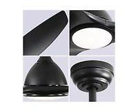 Sofucor 52-inch Modern 3-Blade Ceiling Fan with Six Speed Remote Control and Timing Function for Indoor