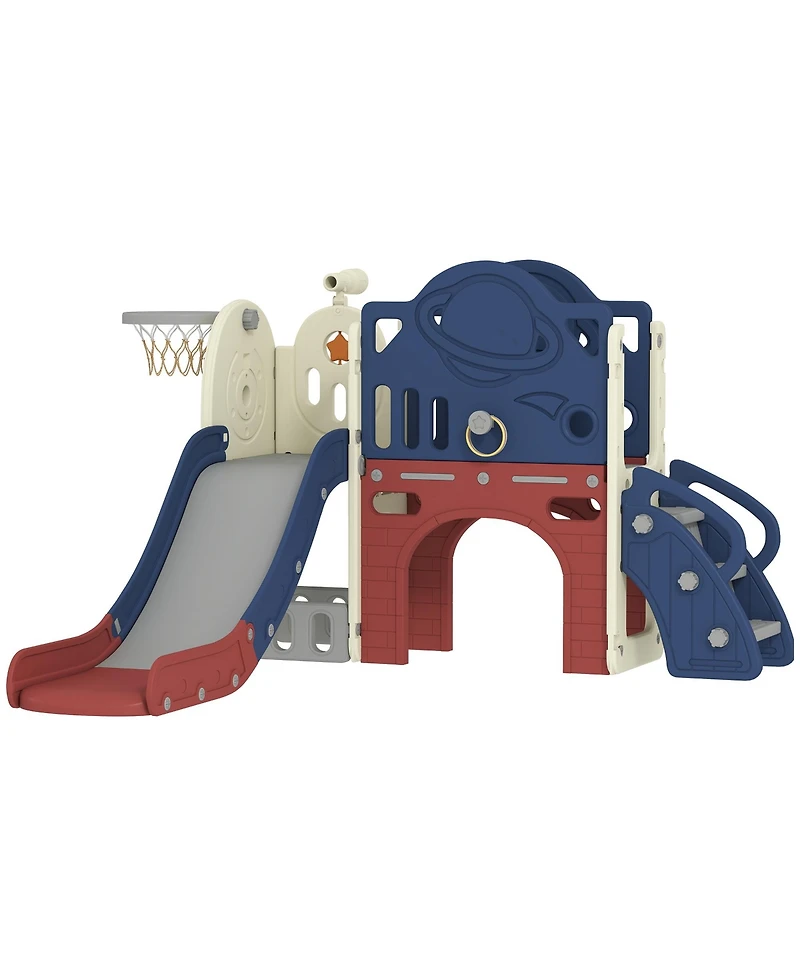 Qaba 8 in 1 Toddler Slide Set for Kids Ages 1-6 Indoor Outdoor Playground