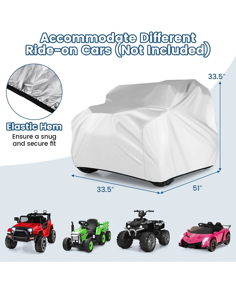 Sugift Kids Car Cover for Power Ride-On Toy Car with Storage Bag (Only Cover)