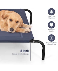Sugift Large Indoor Outdoor Camping Steel Frame Elevated Pet Cot Mat