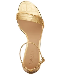 Lauren Ralph Women's Allie Mid-Heel Crocodile-Embossed Sandals