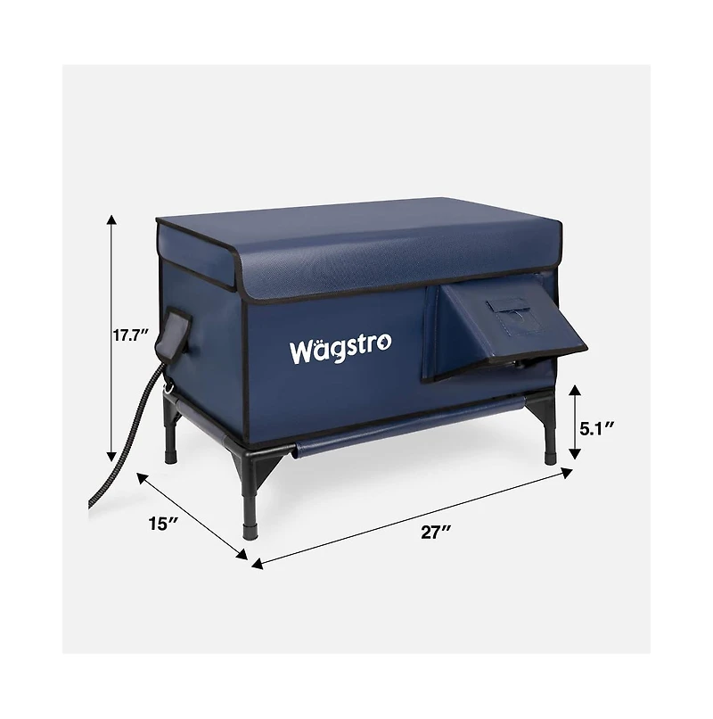 ArcticGuard Outdoor Heated Cat House – navy blue