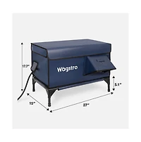 ArcticGuard Outdoor Heated Cat House – navy blue