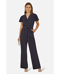 Yumi Women's Sparkle Stretch Wrap Over Jumpsuit