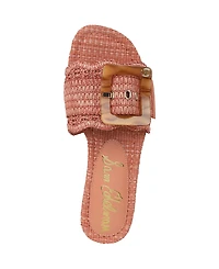 Sam Edelman Women's Bambi Raffia Buckle Slide Sandals