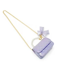 Zomi Gems Girls Shiny Quilted Fluffy Bow Handbag