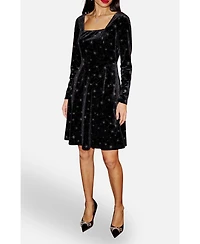 Yumi Women's Starburst Foil Print Skater Dress