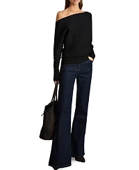 Reiss Women's Asymmetric Drape Knitted Top
