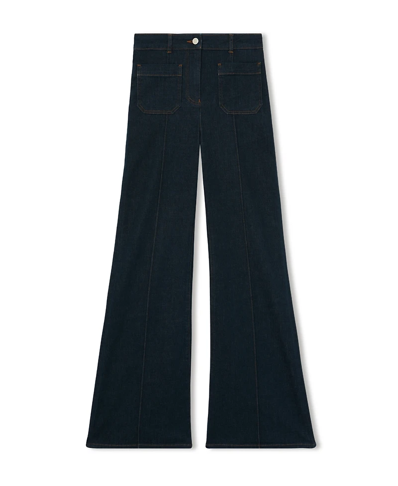 Reiss Women's Patch-Pocket Flared Jeans