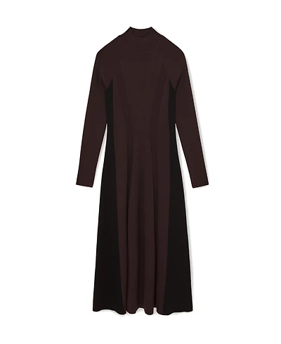 Reiss Women's Knitted Contrast-Panel Midi Dress