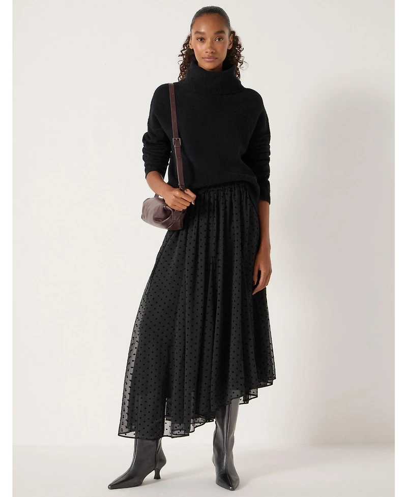 Hush Women's Asymmetrical Flocked Spot Skirt