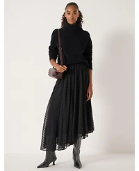 Hush Women's Asymmetrical Flocked Spot Skirt