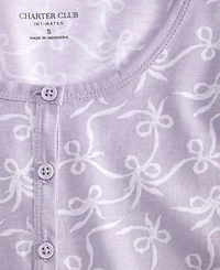 Charter Club Women's Cotton Printed Henley Sleepshirt, Created for Macy's