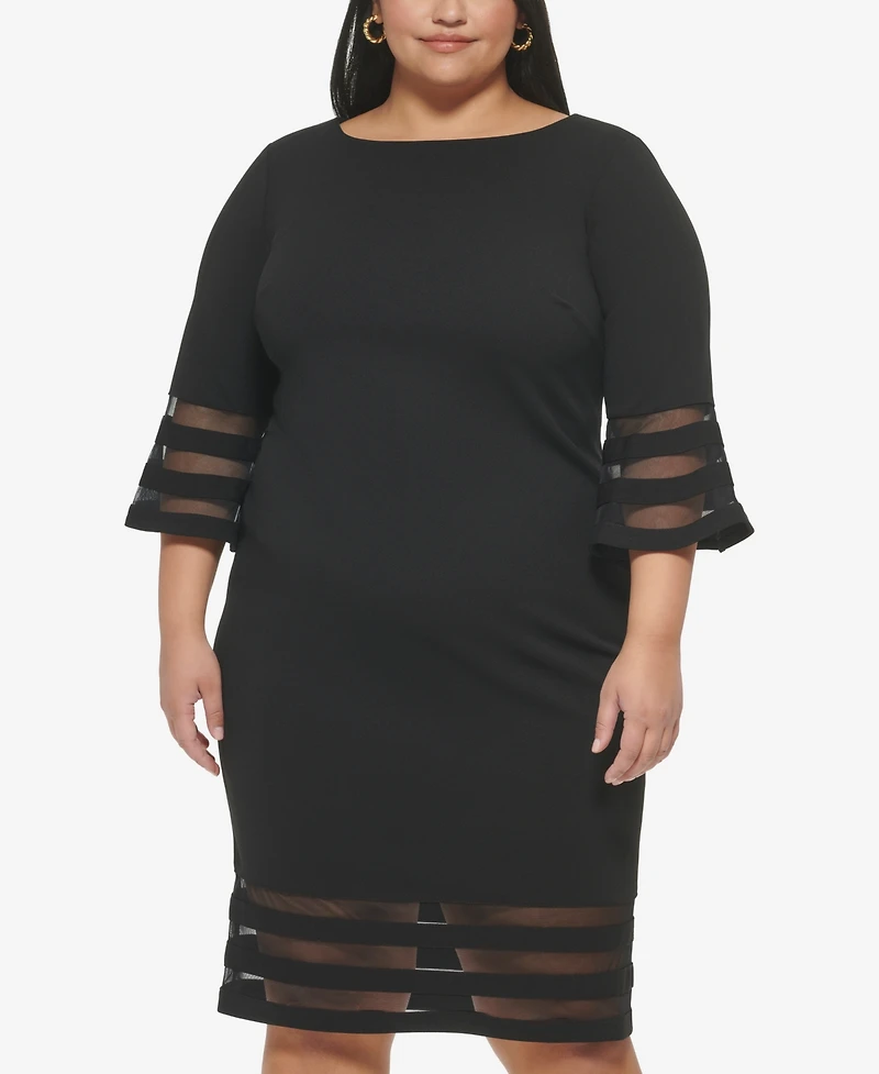 Calvin Klein Plus Boat Neck Midi Dress