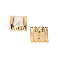 Women's The Ribbed-Diane Stud Earrings - California Gold