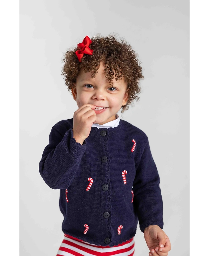 Florence Eiseman Baby Girls Tops Sweater With Candy Canes