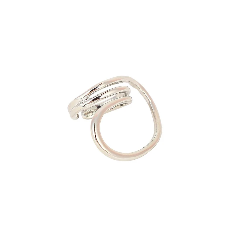 Women's The Wrap-Line Statement Ring - Chrome Silver