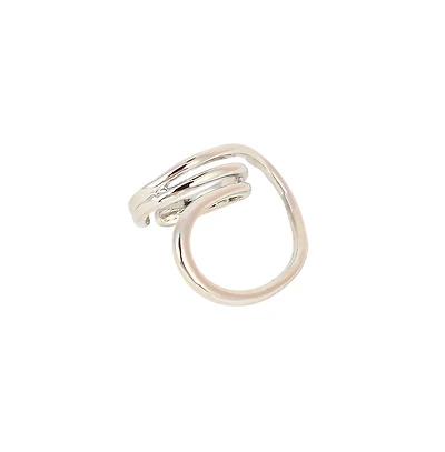 Women's The Wrap-Line Statement Ring - Chrome Silver