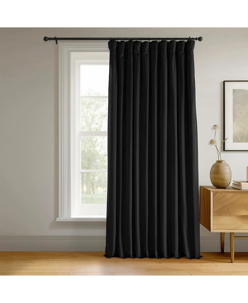 Half Price Drapes Black Signature Extra Wide Velvet Blackout Curtain