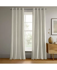 Half Price Drapes Porcelain White Grommet Signature Velvet Blackout Curtain