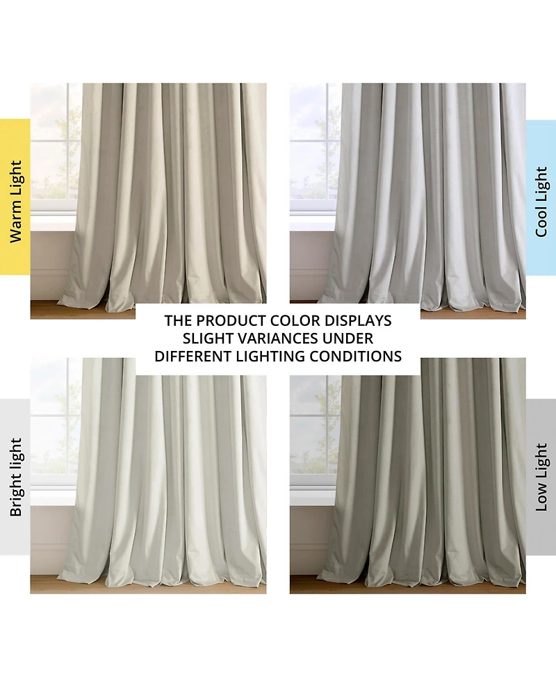Half Price Drapes Porcelain White Signature Velvet Blackout Curtain