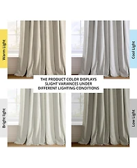 Half Price Drapes Warm Off White Signature Extra Wide Velvet Blackout Curtain