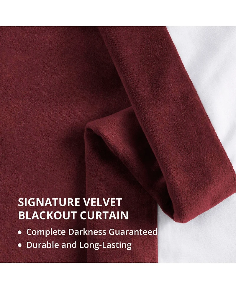 Half Price Drapes Burgundy Signature Extra Wide Velvet Blackout Curtain