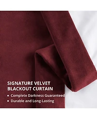 Half Price Drapes Burgundy Signature Extra Wide Velvet Blackout Curtain