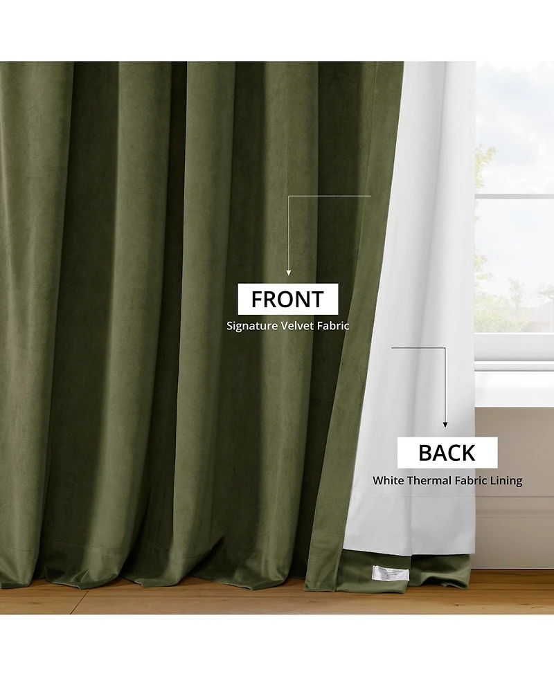 Half Price Drapes Hunter Green Signature Velvet Blackout Curtain