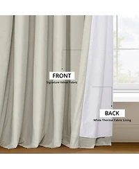 Half Price Drapes Warm Off White Signature Extra Wide Velvet Blackout Curtain