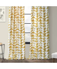 Half Price Drapes Triad Gold Geometric Printed Cotton Room Darkening Curtain
