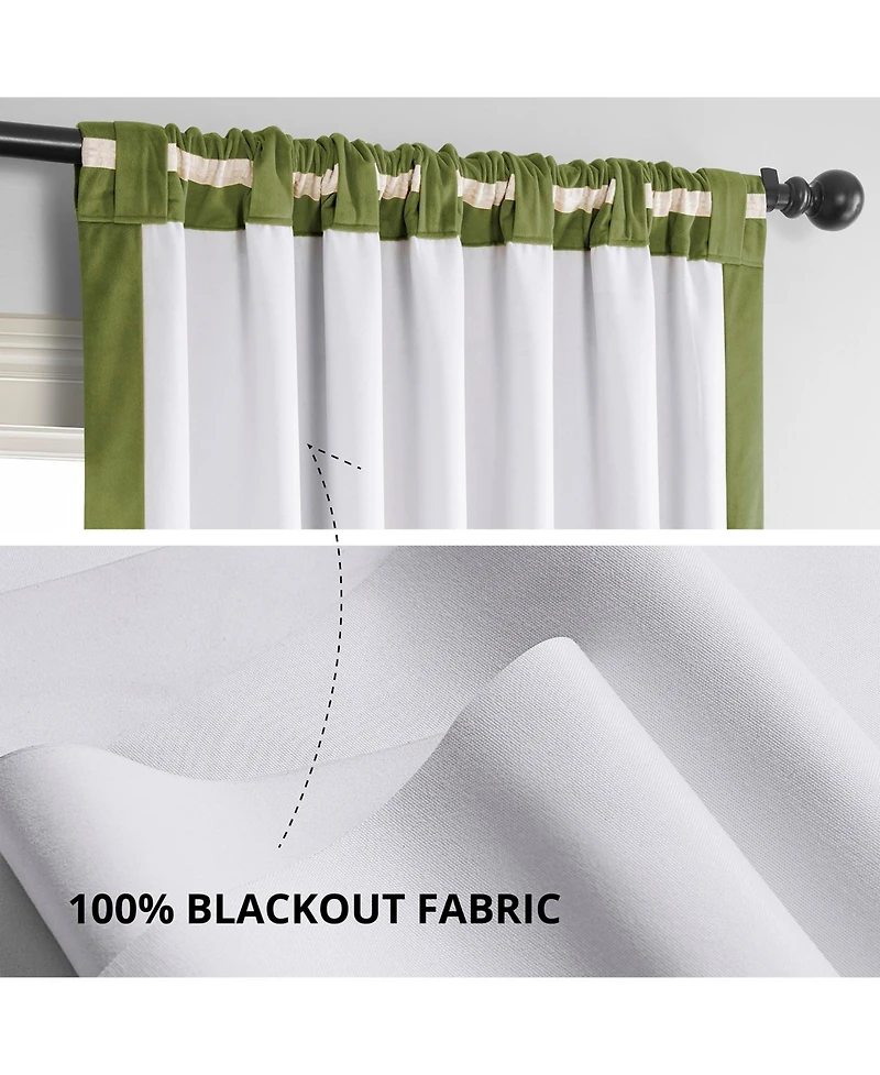 Half Price Drapes Basque Green Signature Velvet Blackout Curtain