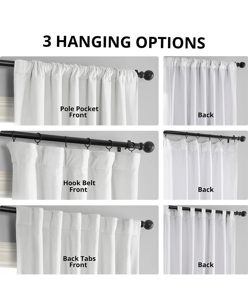 Half Price Drapes Primary White Signature Velvet Blackout Curtain