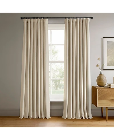 Half Price Drapes Alabaster Beige Signature Velvet Blackout Curtain
