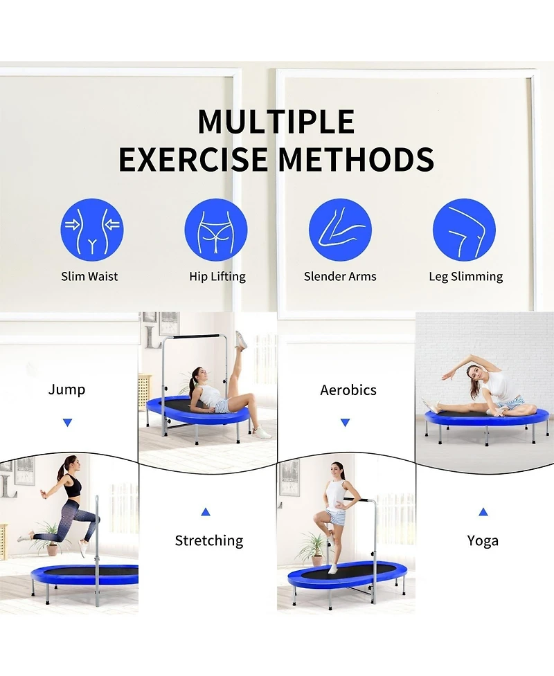 Skonyon 2-Person Foldable Mini Kids Fitness Rebounder Trampoline